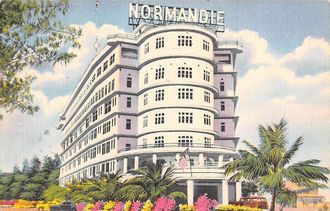 Vintage postcard of the Normandie Hotel, San Juan